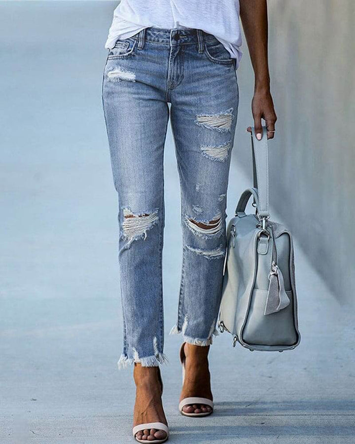 Women's Ripped Casual Denim Jeans