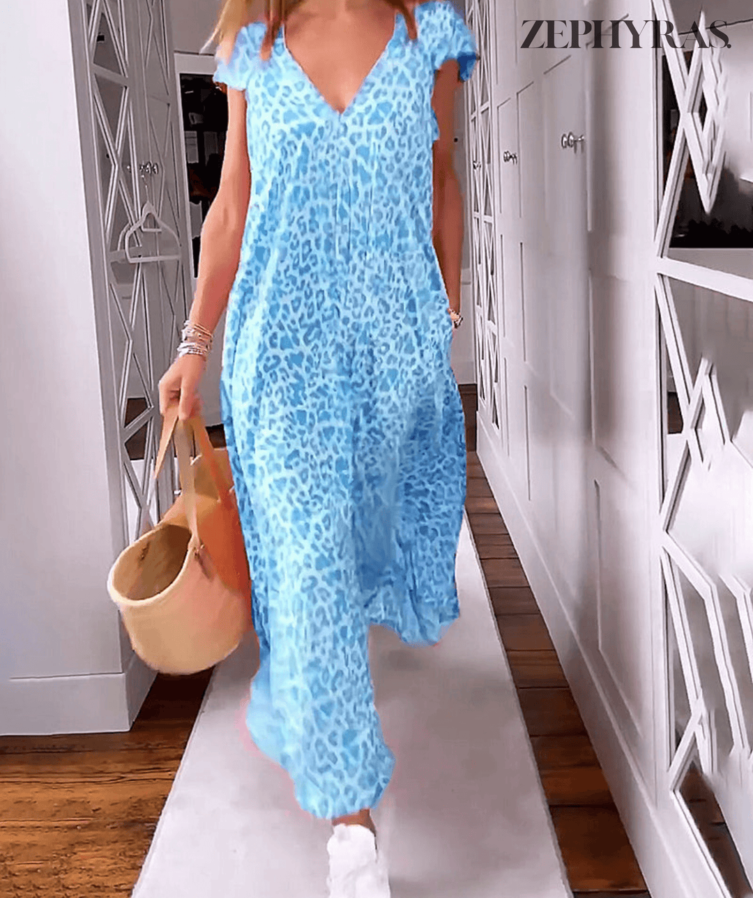Summer V-Neck Printed Dress