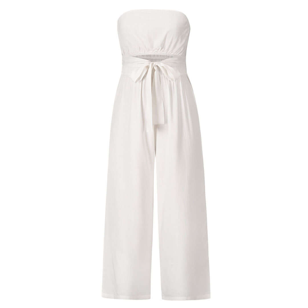 Women's Strapless Casual Jumpsuit with Elasticated Waist