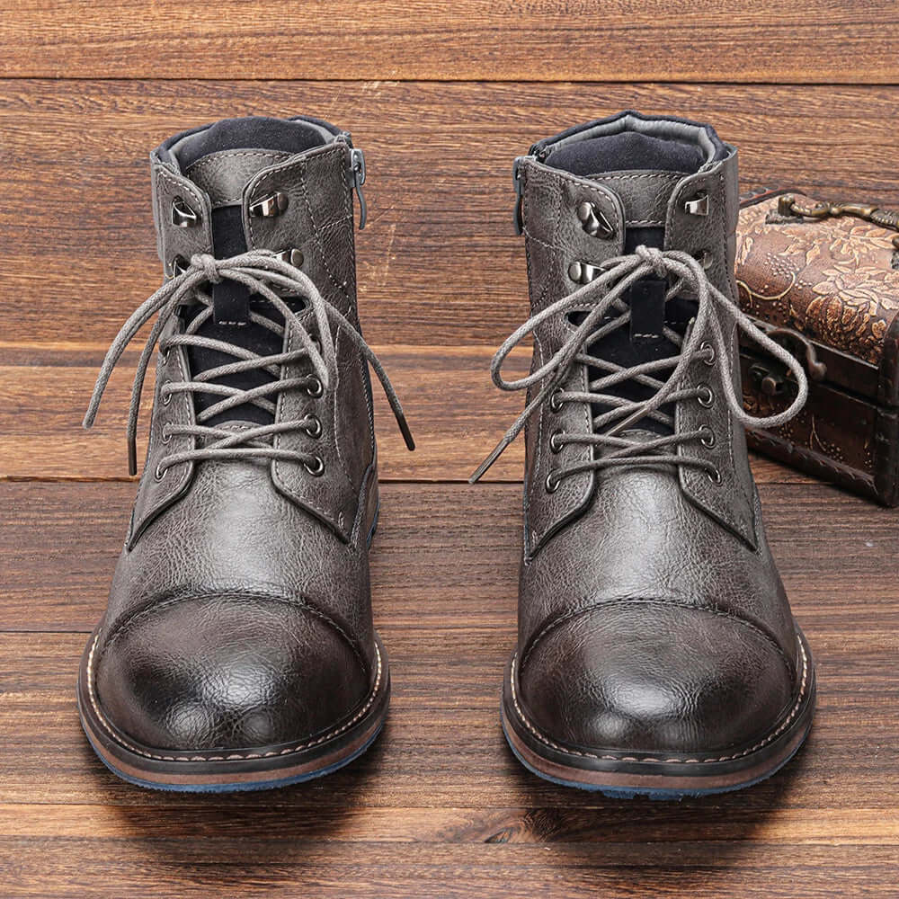 Men's Durable PU Leather Ankle Boots