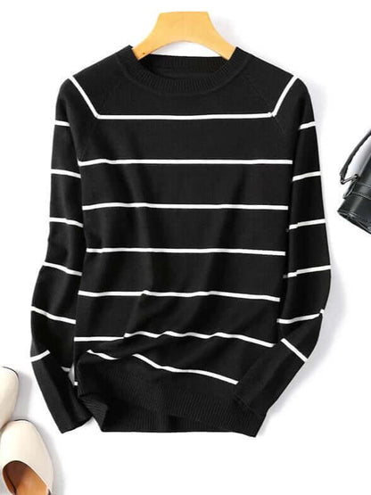 Women's Striped Knitted Pullover Sweater