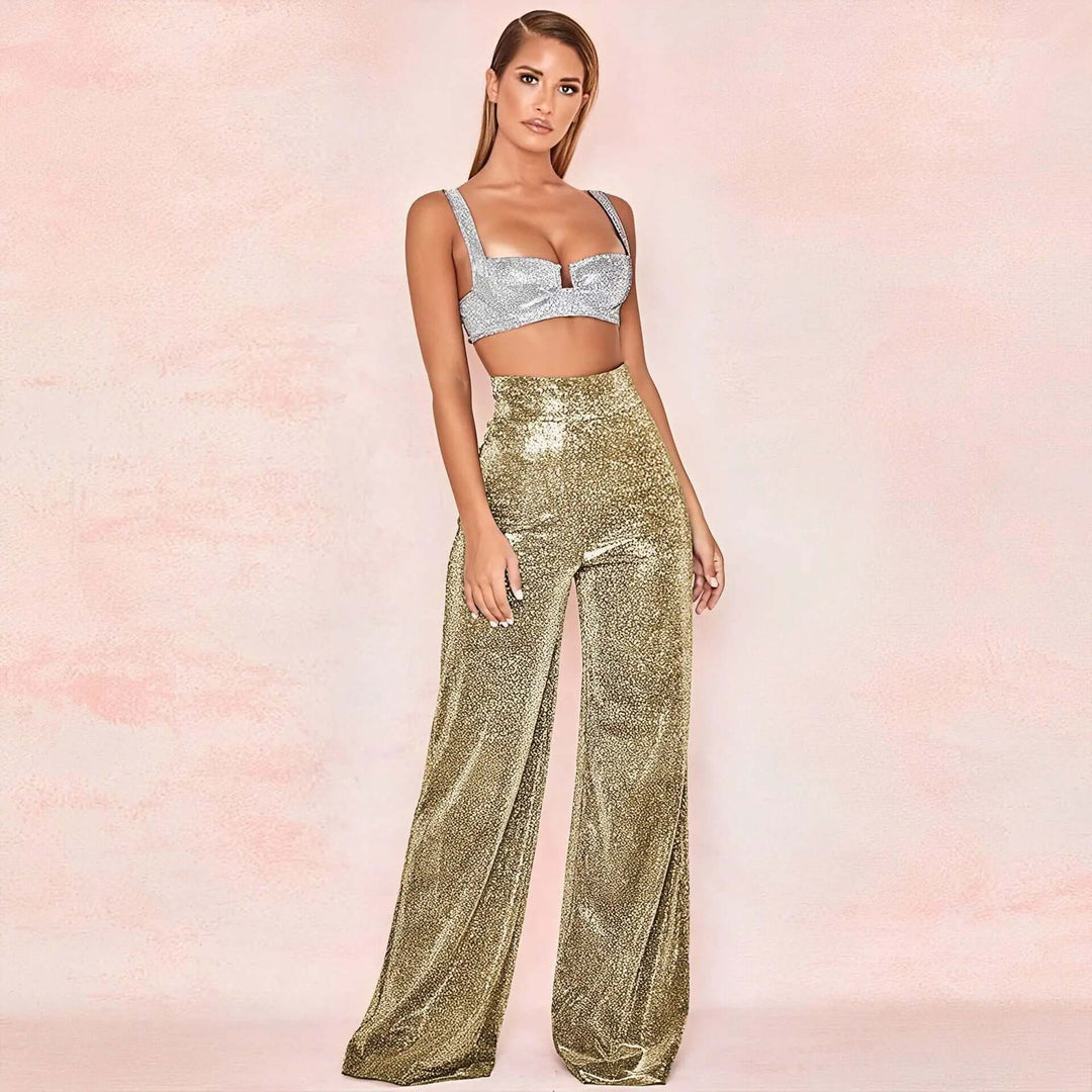 Women's High-Waisted Wide Leg Trousers