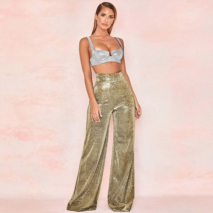 Women's High-Waisted Wide Leg Trousers