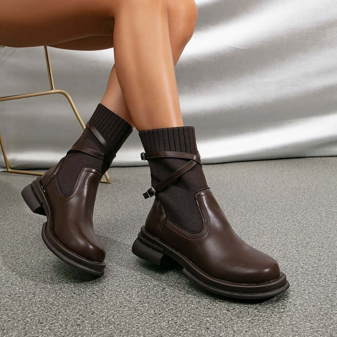 Women's Retro Platform Heel Boots