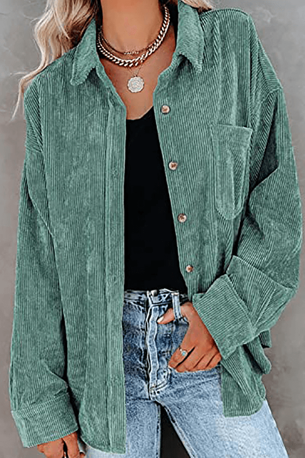 Women's Relaxed Fit Drop Shoulder Long Sleeve Shirt