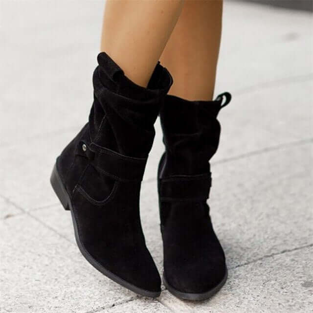 Women's Pointed Toe Low Heeled Ankle Boots