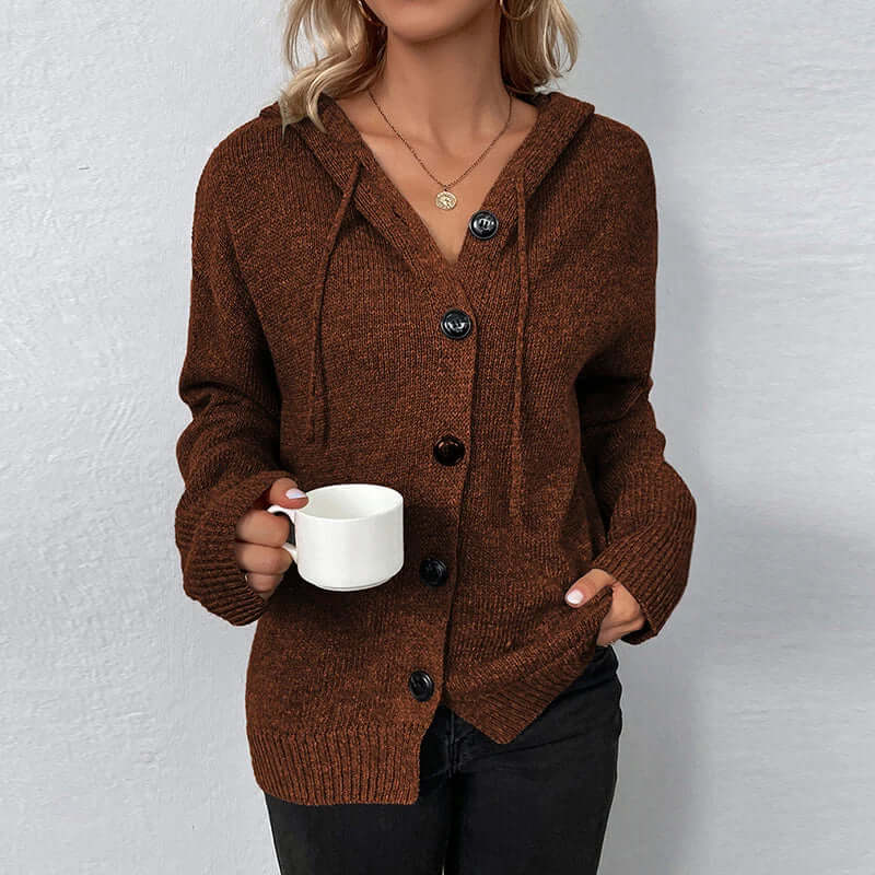 Women's Hooded Knitted Cardigan