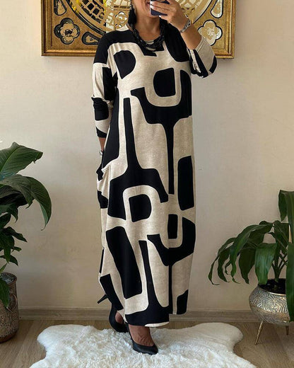 Women's Trendy Print Long Sleeve Dress