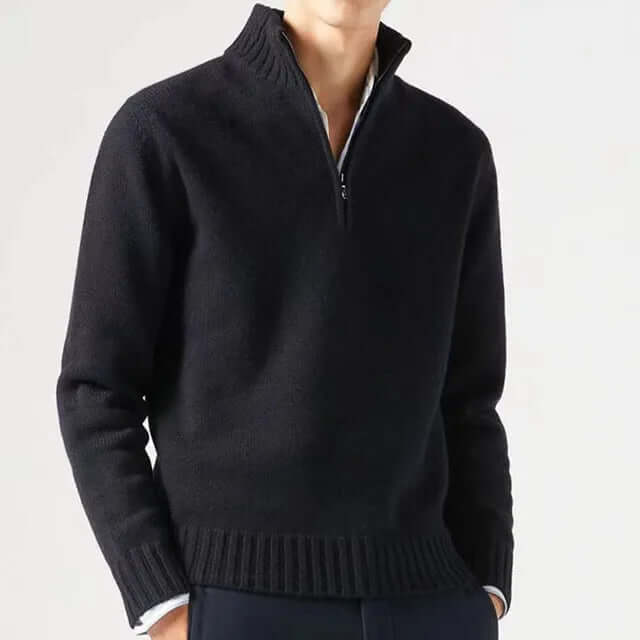 Men's Half-Zip Warm Wool-Blend Sweater