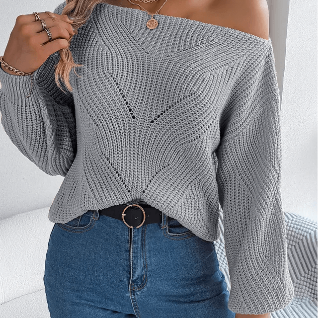 Women's Off-Shoulder Knitted Sweater