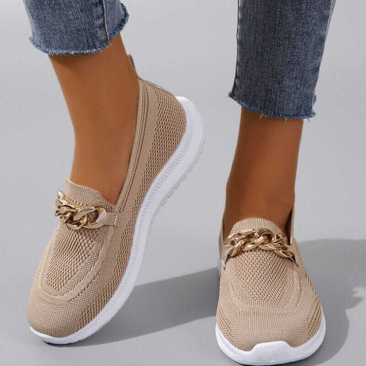 Women's Breathable Chunky Sneakers with Chain