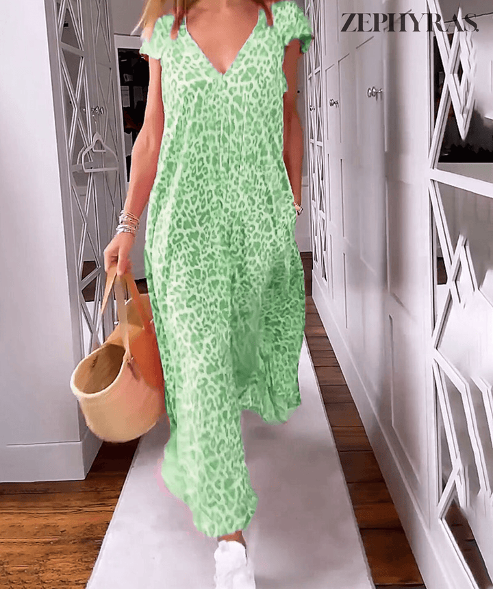 Summer V-Neck Printed Dress
