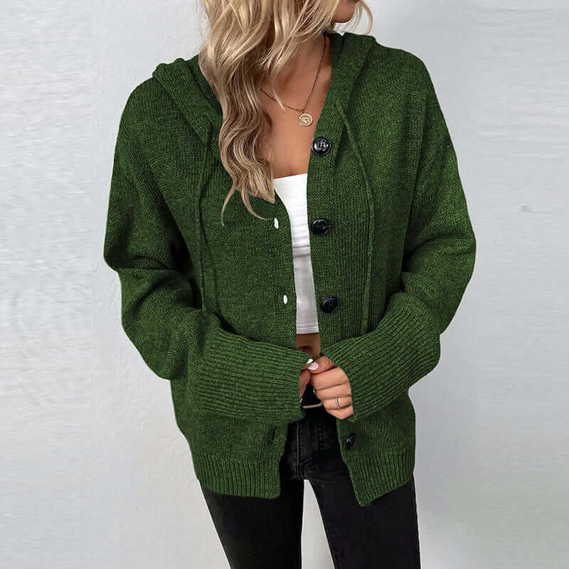 Women's Hooded Knitted Cardigan