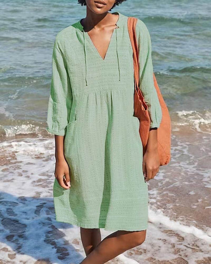 Women's Longline Button-Down Shirt Dress
