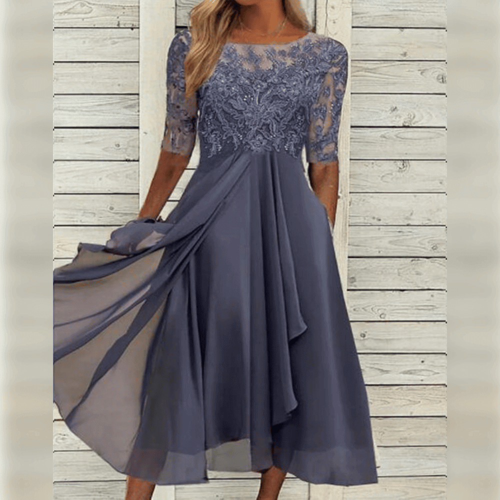 Sleeveless A-Line Cotton Blend Dress