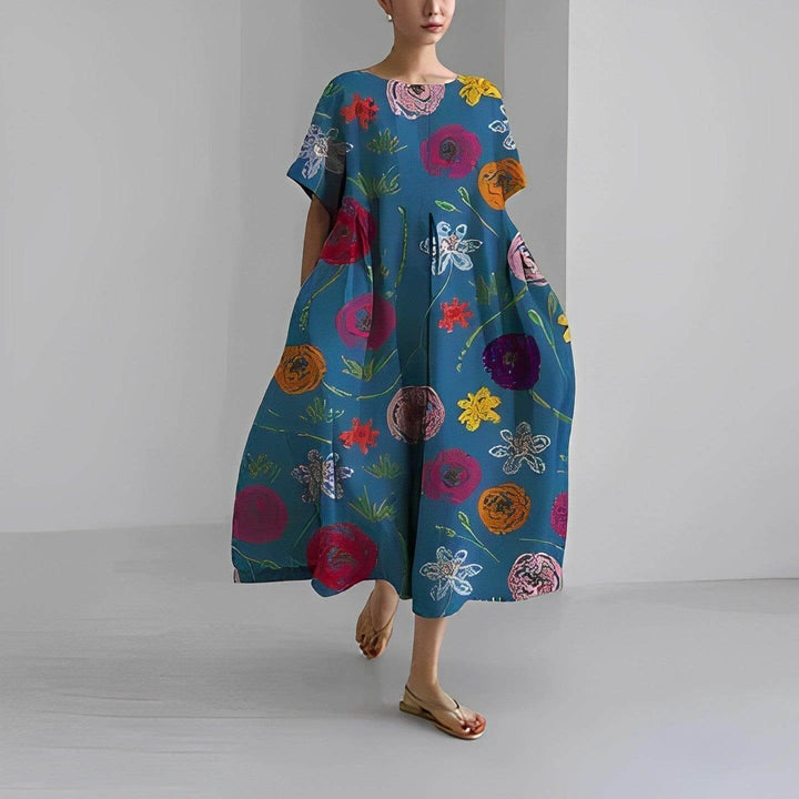 Women's Floral Casual Loose Swing Dress