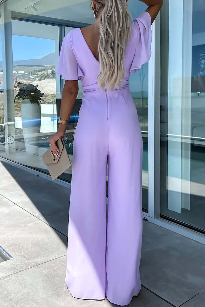 Women's Casual V-Neck Jumpsuit