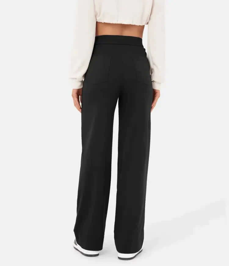 High-Waisted Straight Leg Trousers