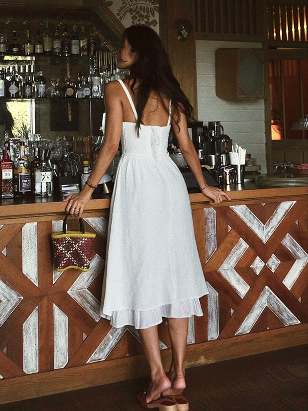 Ruffle Hem Midi Dress