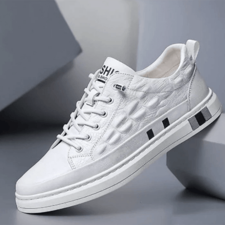 Men's Quilted Low-Top Leather Trainers