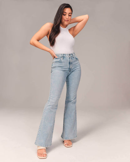 Women's High-Waisted Casual Jeans