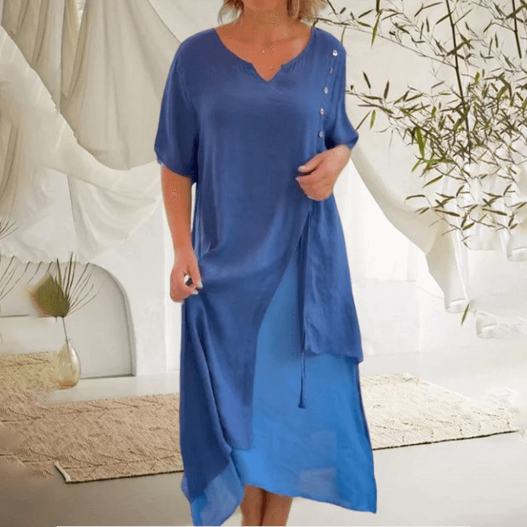 Elegant Maxi Dress - Two-Tone