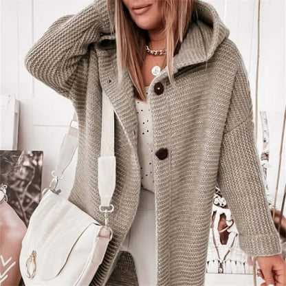 Women's Cashmere Hooded Cardigan Sweater