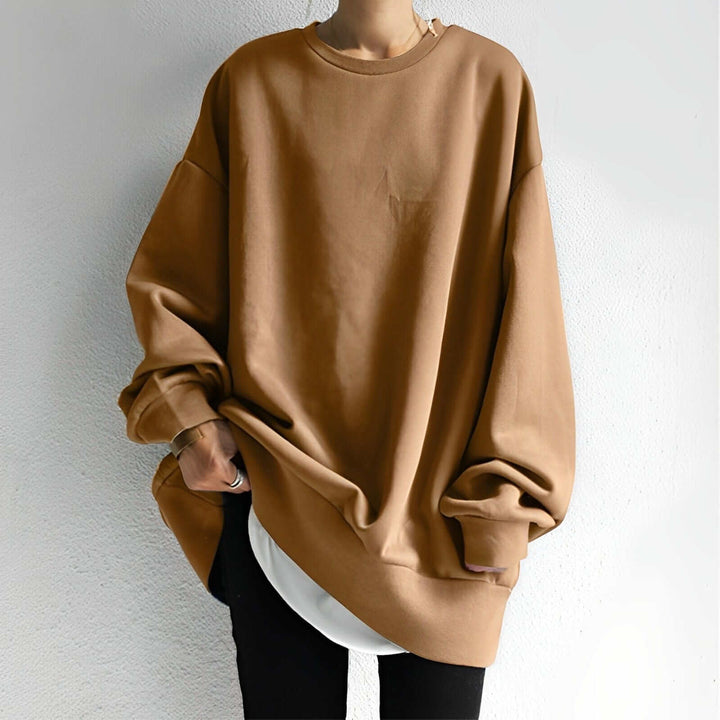 Women's Oversized Cotton Pullover Sweatshirt