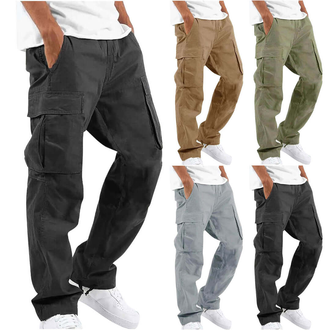 Men's Casual Cargo Trousers with Multiple Pockets