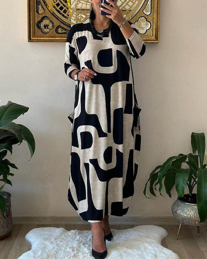 Women's Trendy Print Long Sleeve Dress