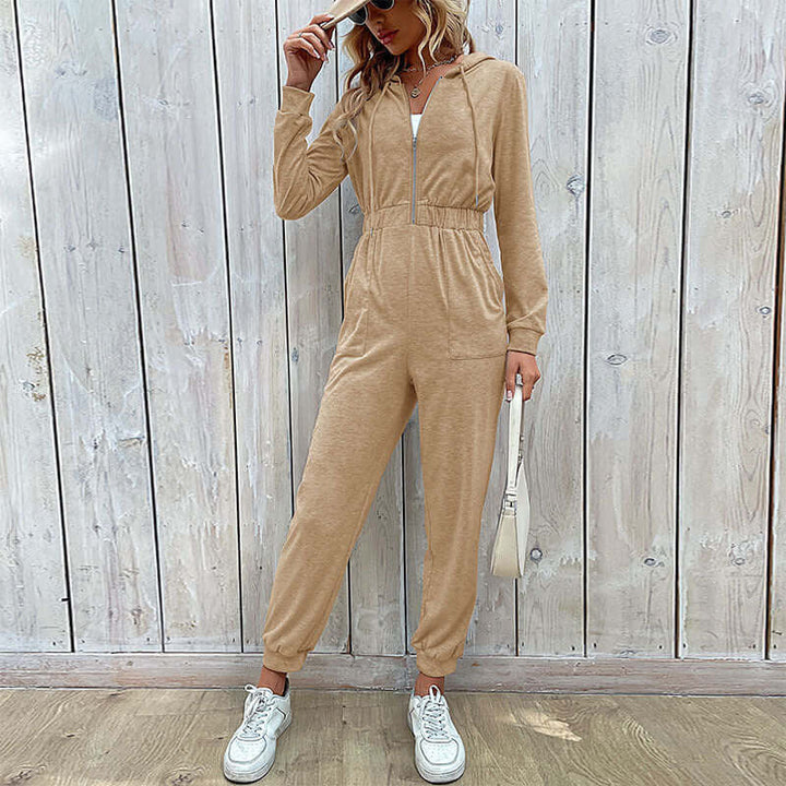 Women's Slim Fit Hooded Jumpsuit