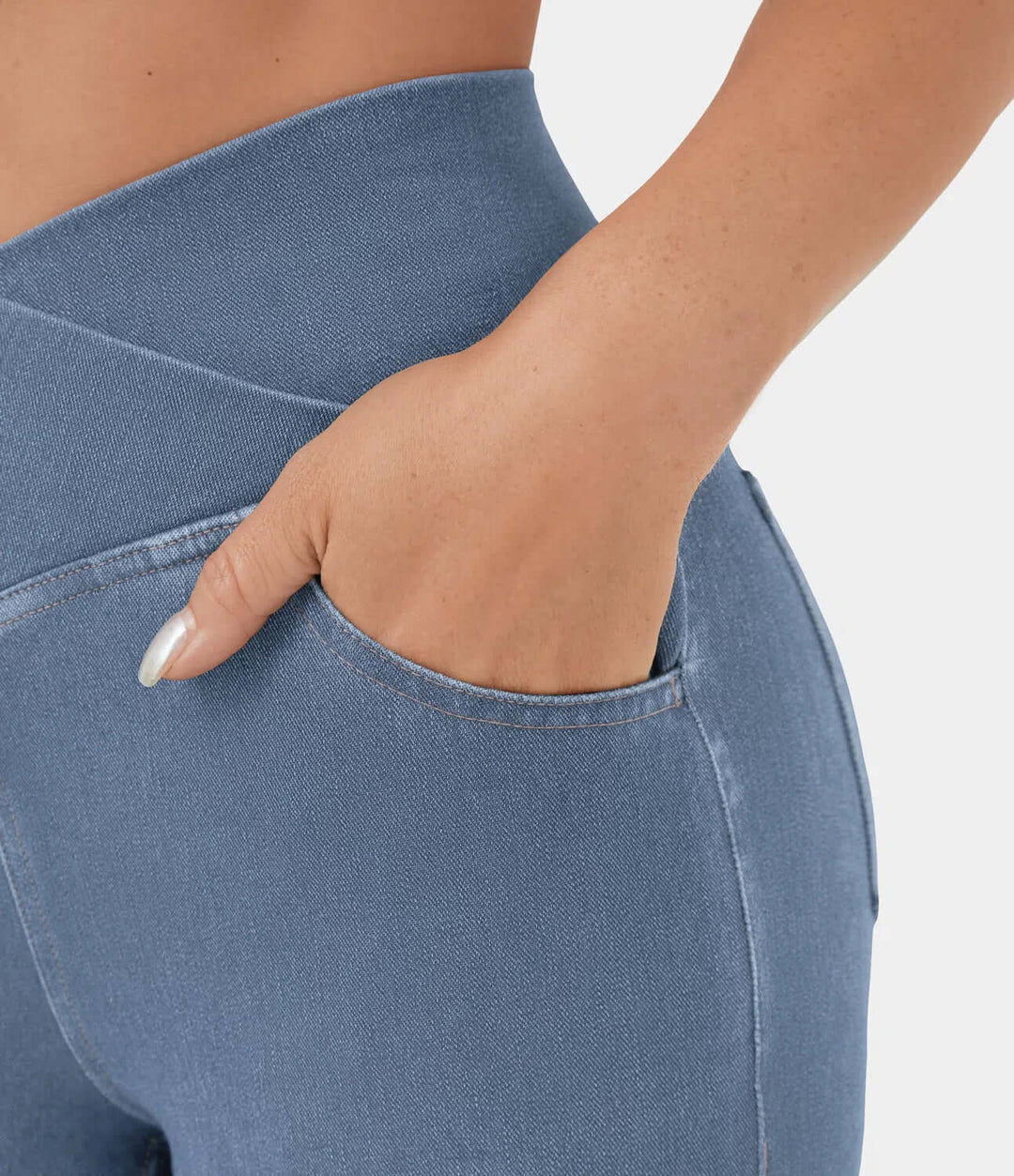 Women's High-Waisted Elasticated Flared Jeans