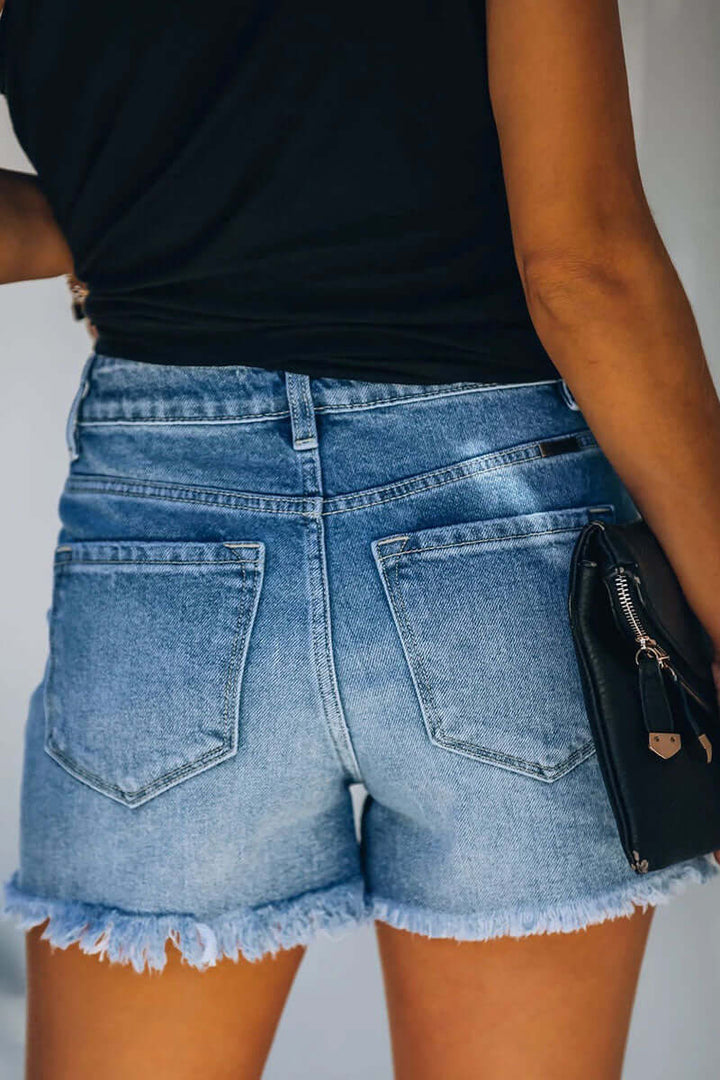 Women's Ripped Denim Shorts