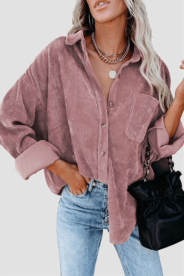 Women's Relaxed Fit Drop Shoulder Long Sleeve Shirt
