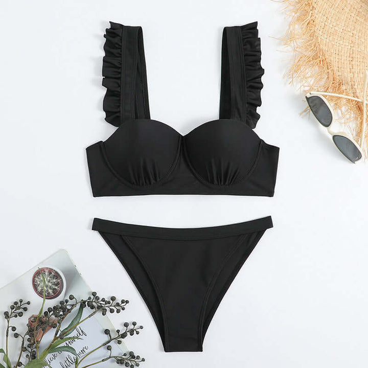 Women's Split Cup Pleated Swimsuit