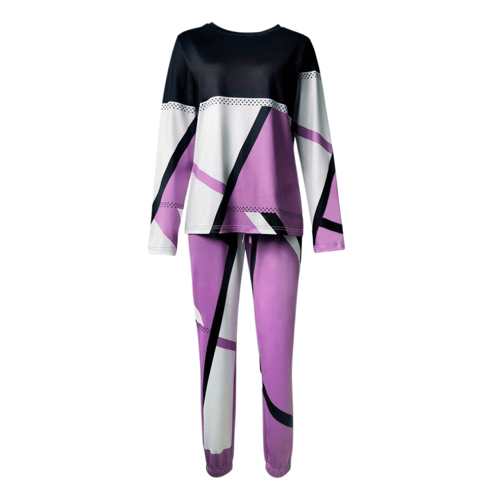 Women's Geometric Knit Loungewear Set