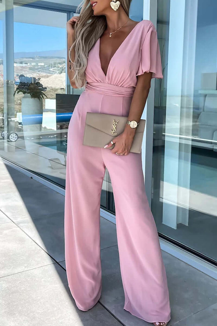 Women's Casual V-Neck Jumpsuit