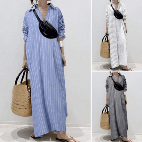Striped Maxi and Flowing Summer Dress
