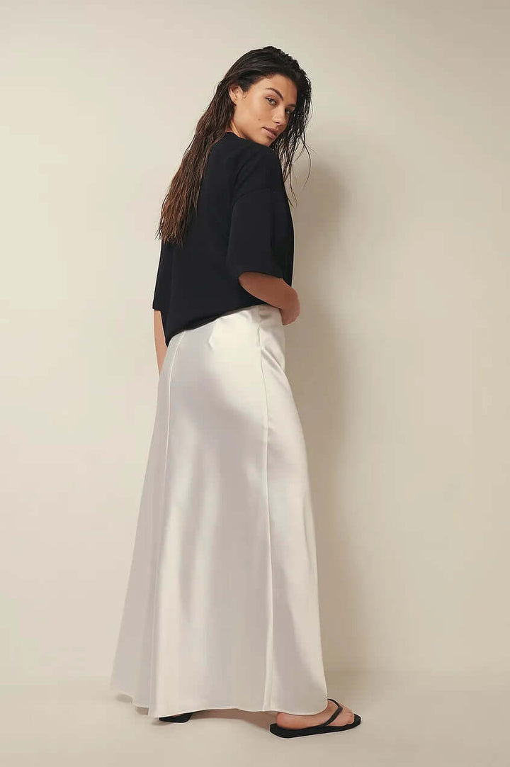 Satin Maxi Skirt - Flowing A-Line