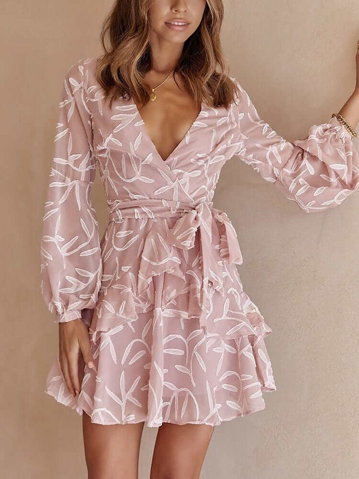 Elegant Lace-Up Mini Dress