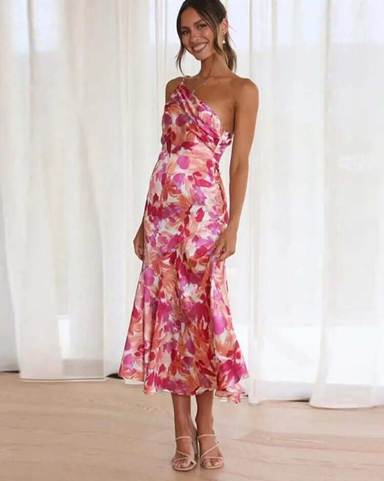 Elegant One-Shoulder Midi Dress