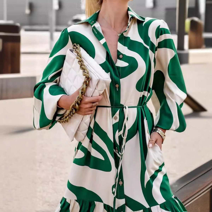Elegant Maxi Dress - Flowing Polyester Gown