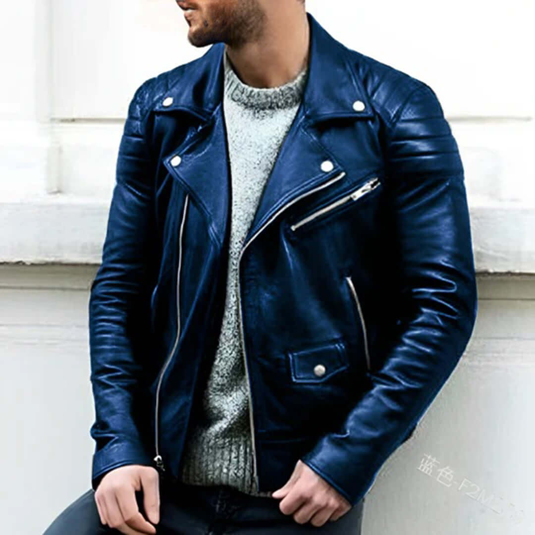 Men's Leather Biker Jacket