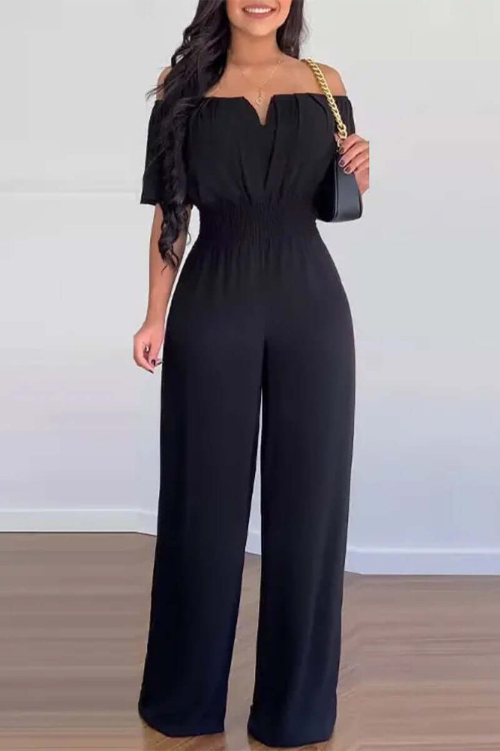 Women's Off-Shoulder Short Sleeve Jumpsuit