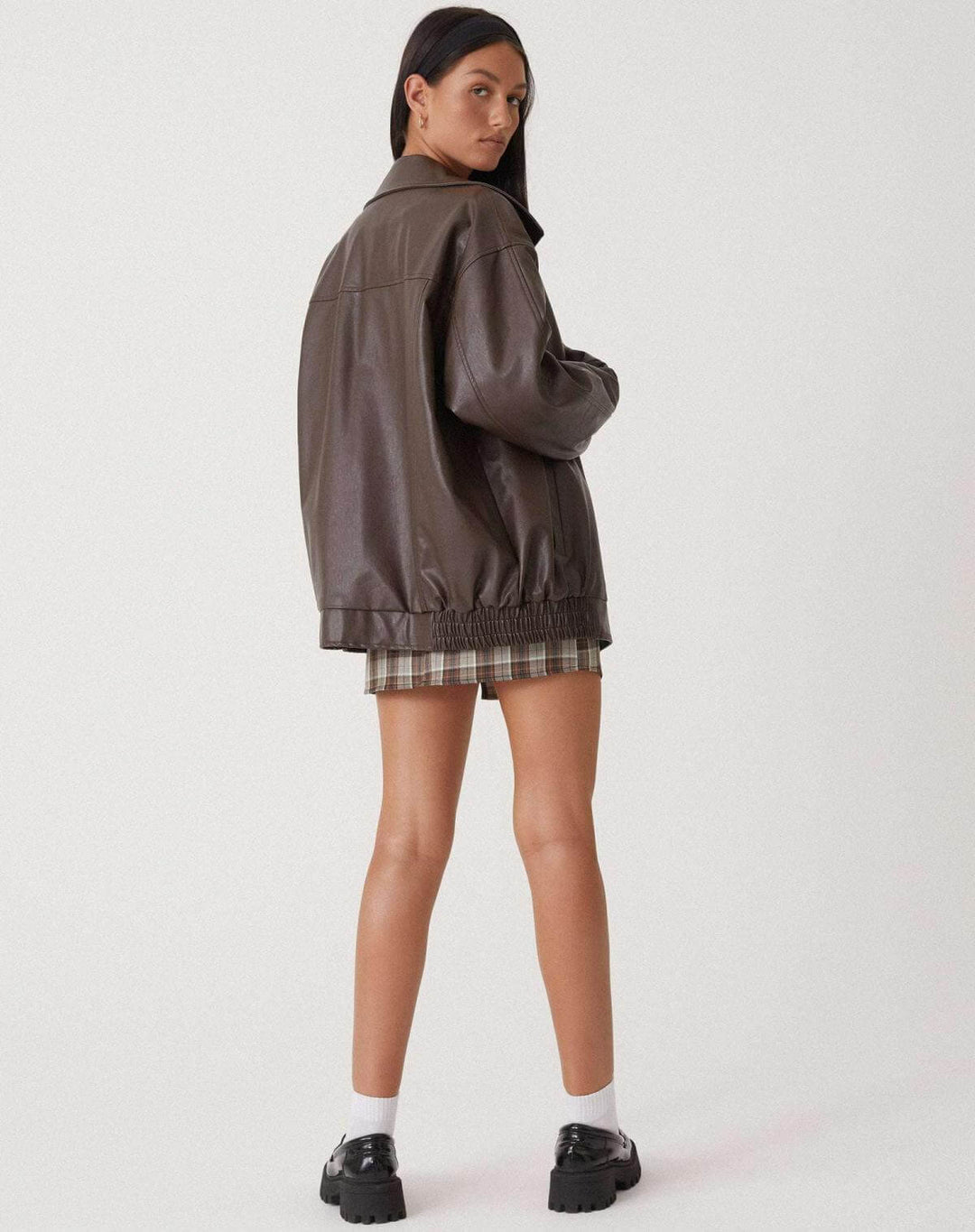 Oversized Women's Faux Leather Jacket