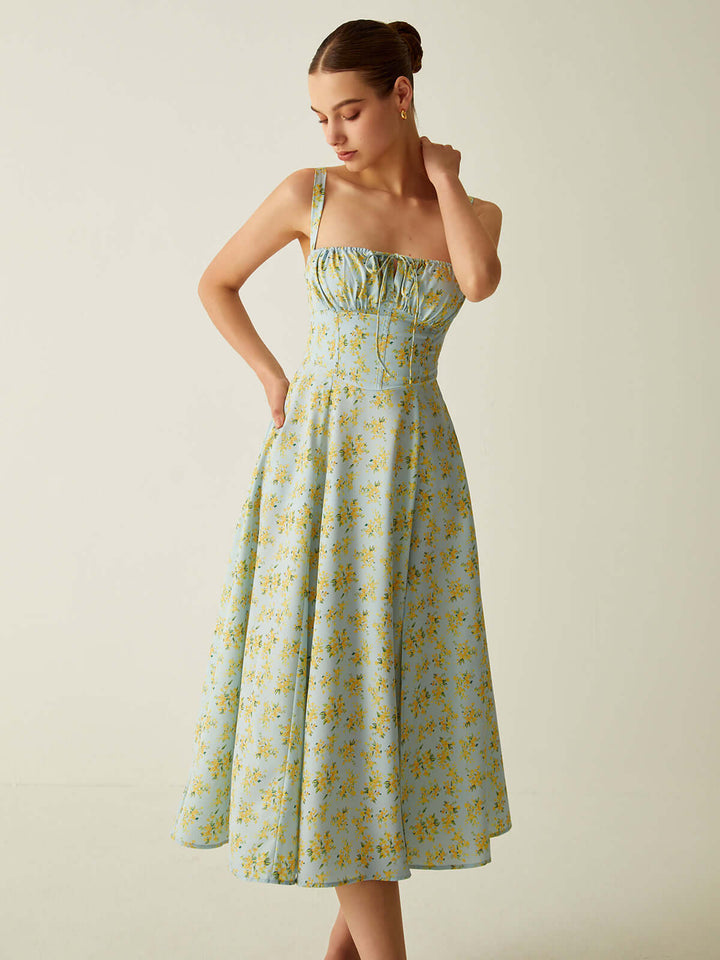 Floral Split Detail Midi Dress