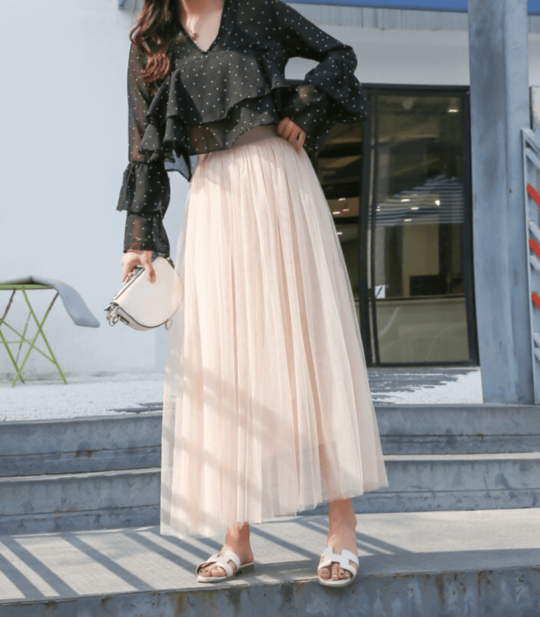 Women's Ankle-Length High-Waist Flowing Skirt