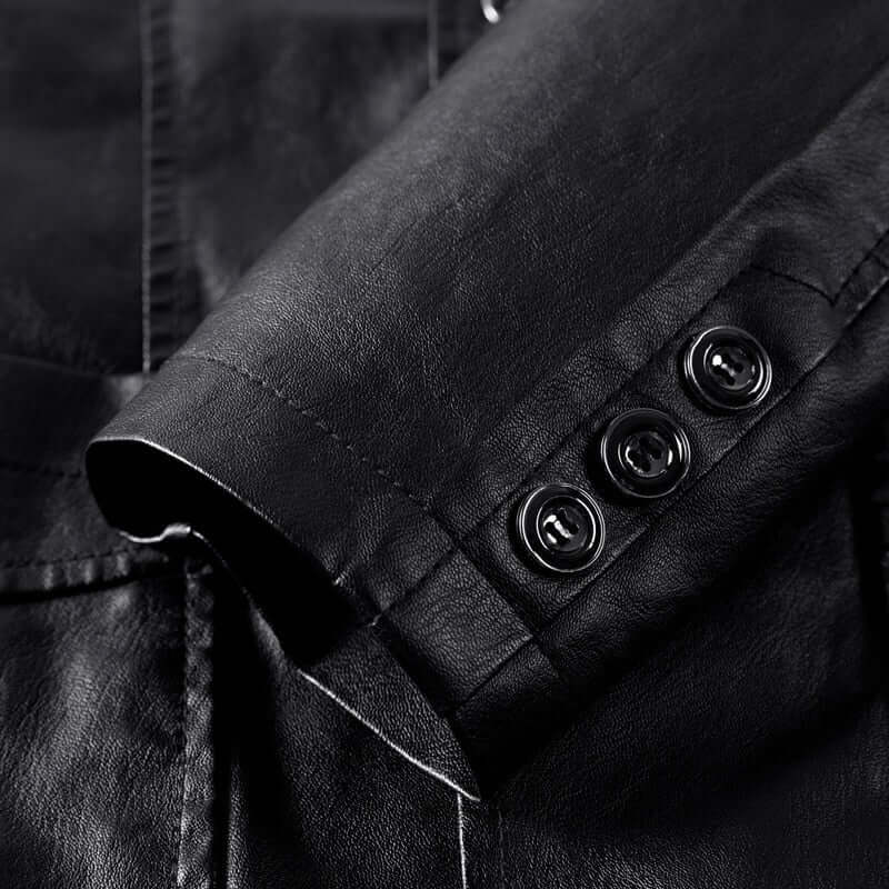 Men's Slim Fit PU Leather Blazer