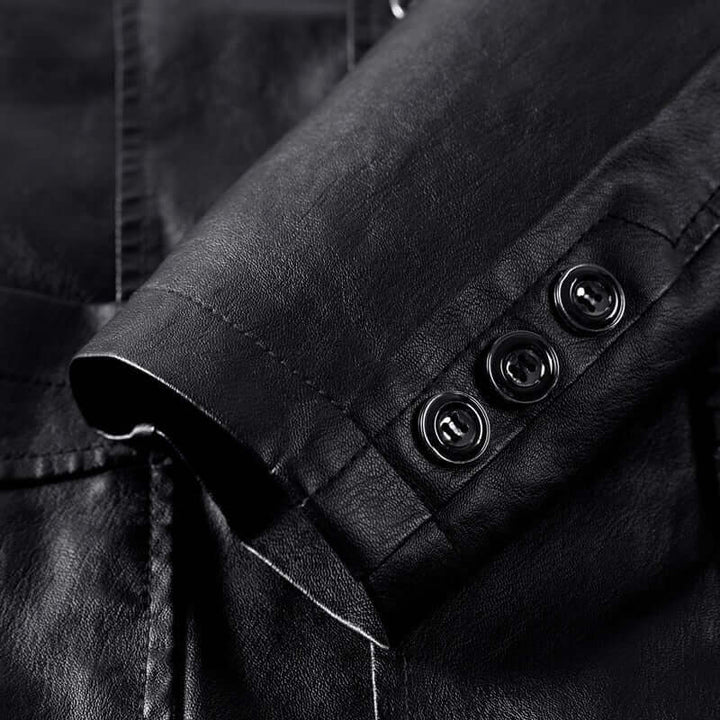 Men's Slim Fit PU Leather Blazer