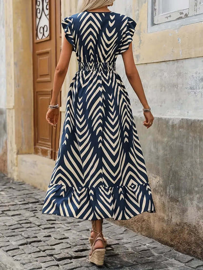 Printed Smocked Waist Dress